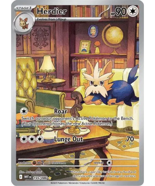 Scarlet & Violet White Flare 155/086 - Herdier [Illustration Rare]