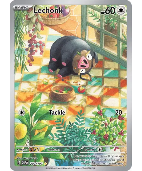 Scarlet & Violet Obsidian Flames 209/197 - Lechonk [Illustration Rare]