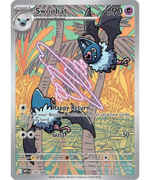 Scarlet & Violet White Flare 120/086 - Swoobat [Illustration Rare]