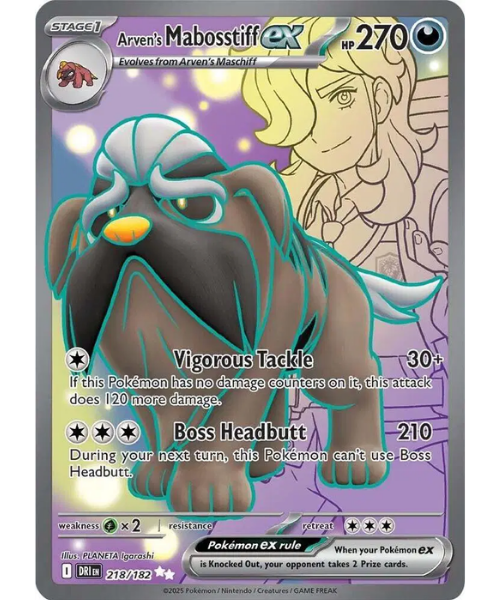 Scarlet & Violet - Destined Rivals 218/182 - Arven's Mabosstiff ex [Ultra Rare]