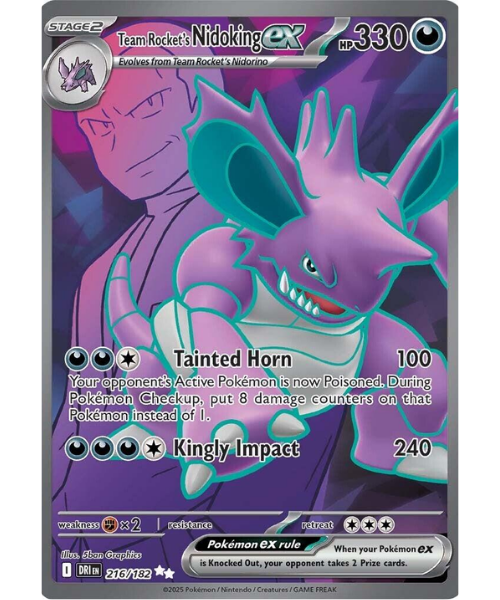 Scarlet & Violet - Destined Rivals 216/182 - Team Rocket's Nidoking EX [Ultra Rare]